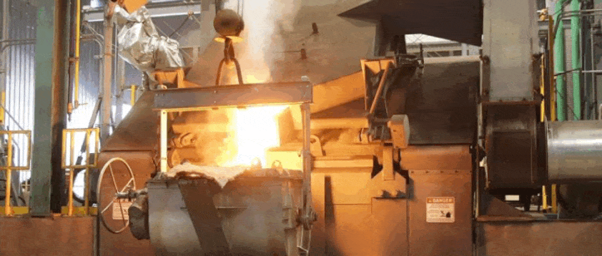Heavy Steel Shell Induction Furnace animated gif