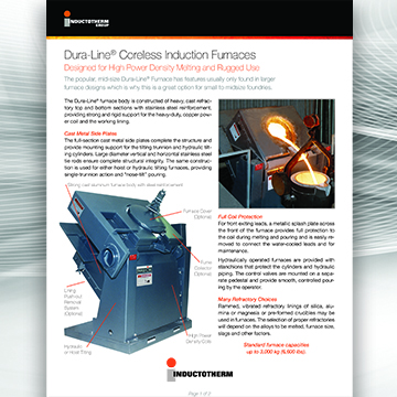 Dura-Line® Coreless Induction Furnaces Brochure, a related resource for Inductotherm's Dura-Line® Furnaces