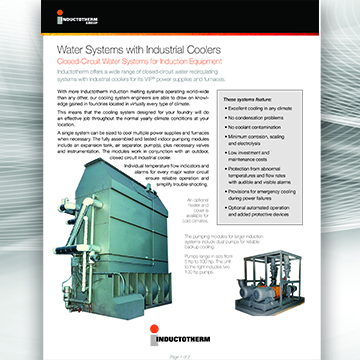 Water Systems with Industrial Coolers brochure, a related resource for Inductotherm's Closed-Circuit Industrial Coolers