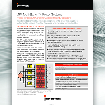 VIP® Multi-Switch™ Power Systems Bulletin, Related literature resource for Inductotherm's Multi-Switch™ VIP® Power Supply Units