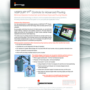 VISIPOUR® P3® Controls for Advanced Pouring brochure, a related resource for Inductotherm's Pressure Pour Systems