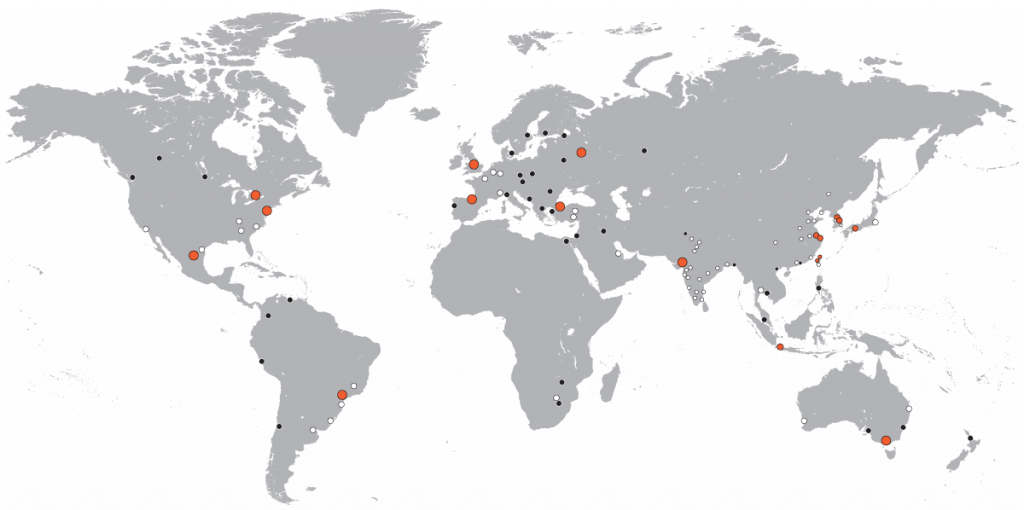 Global Map with Locations