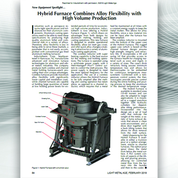 An article titled: Hybrid Furnace Combines Alloy Flexibility with High Volume Production